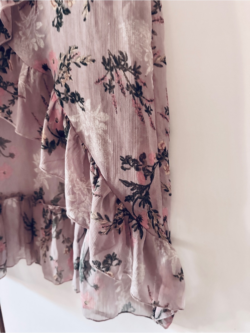 Asymmetrical Ruffle Dress-Size Small -Dusty Pink Floral -by New Look - Picture 6 of 12